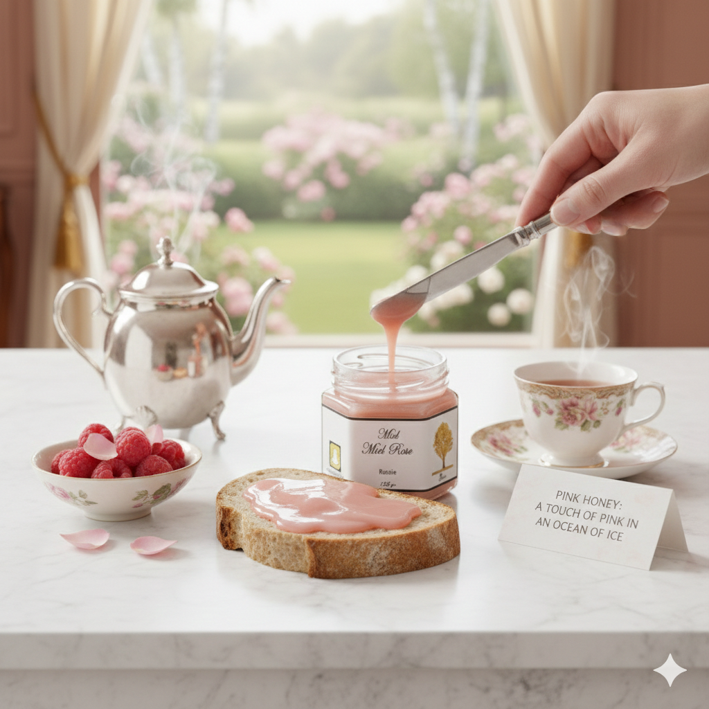 Pink honey: A hint of pink in a sea of ice